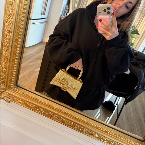 Balenciaga hourglass Gold Crocodile Embossed Handbag - Picture 7 of 7